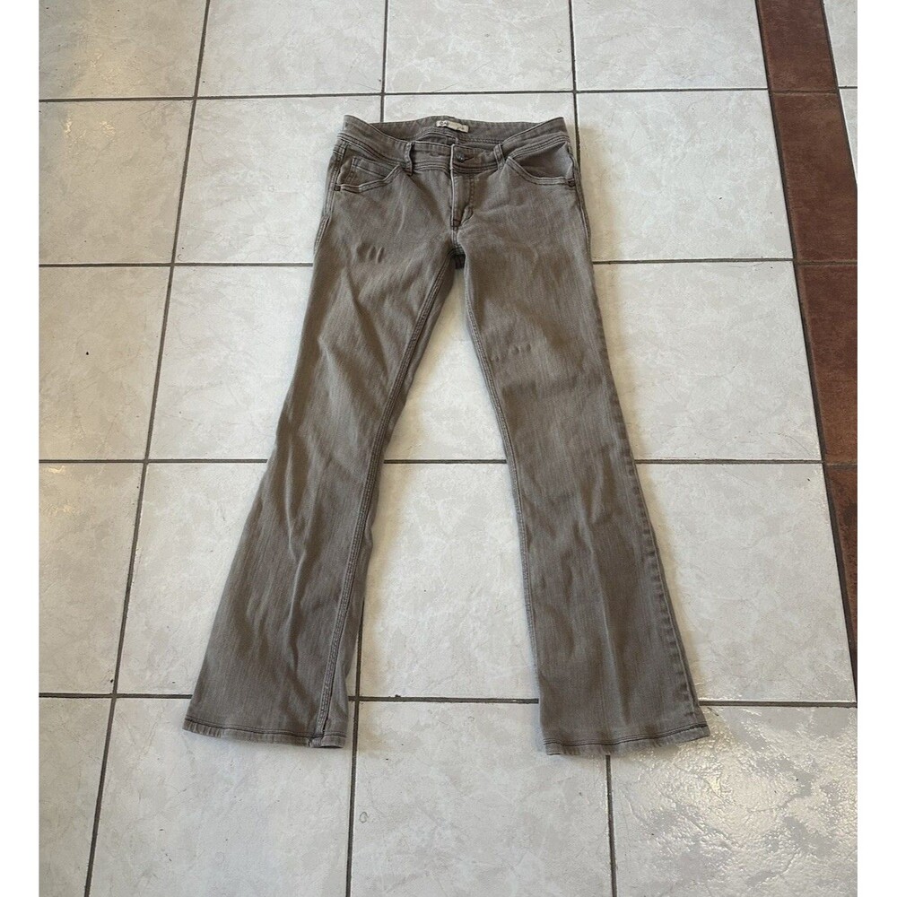 VTG Y2K Cabi Low Rise Bootcut Flare Brown Khaki Jeans Studded Sz 8 Women Grunge
